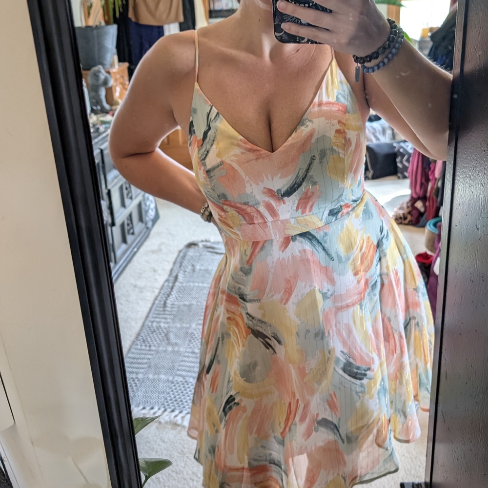Lulu's Multicolor Abstract Mini Dress